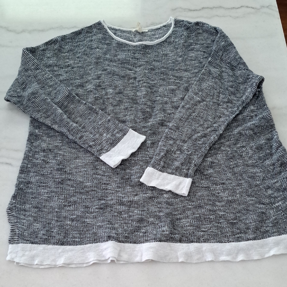 Eileen Fisher Monochrome Knit Top